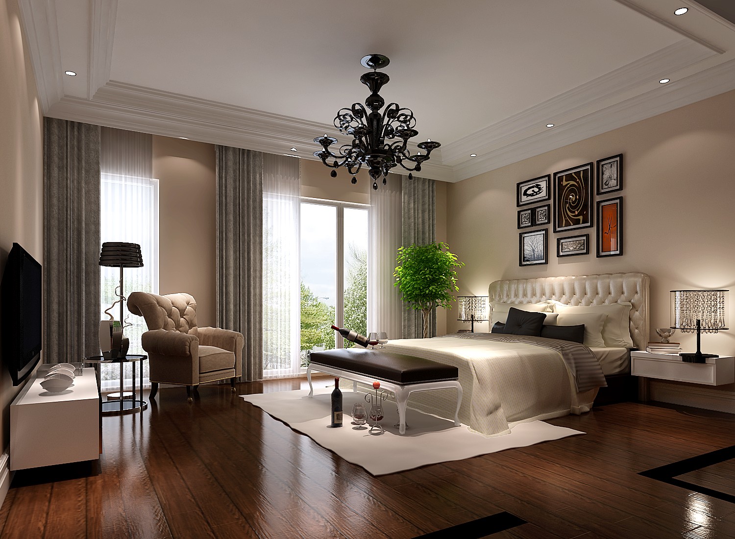 欧式风格 装修设计 卧室图片来自专业别墅设计工作室在金色漫香苑欧式风格案例的分享
