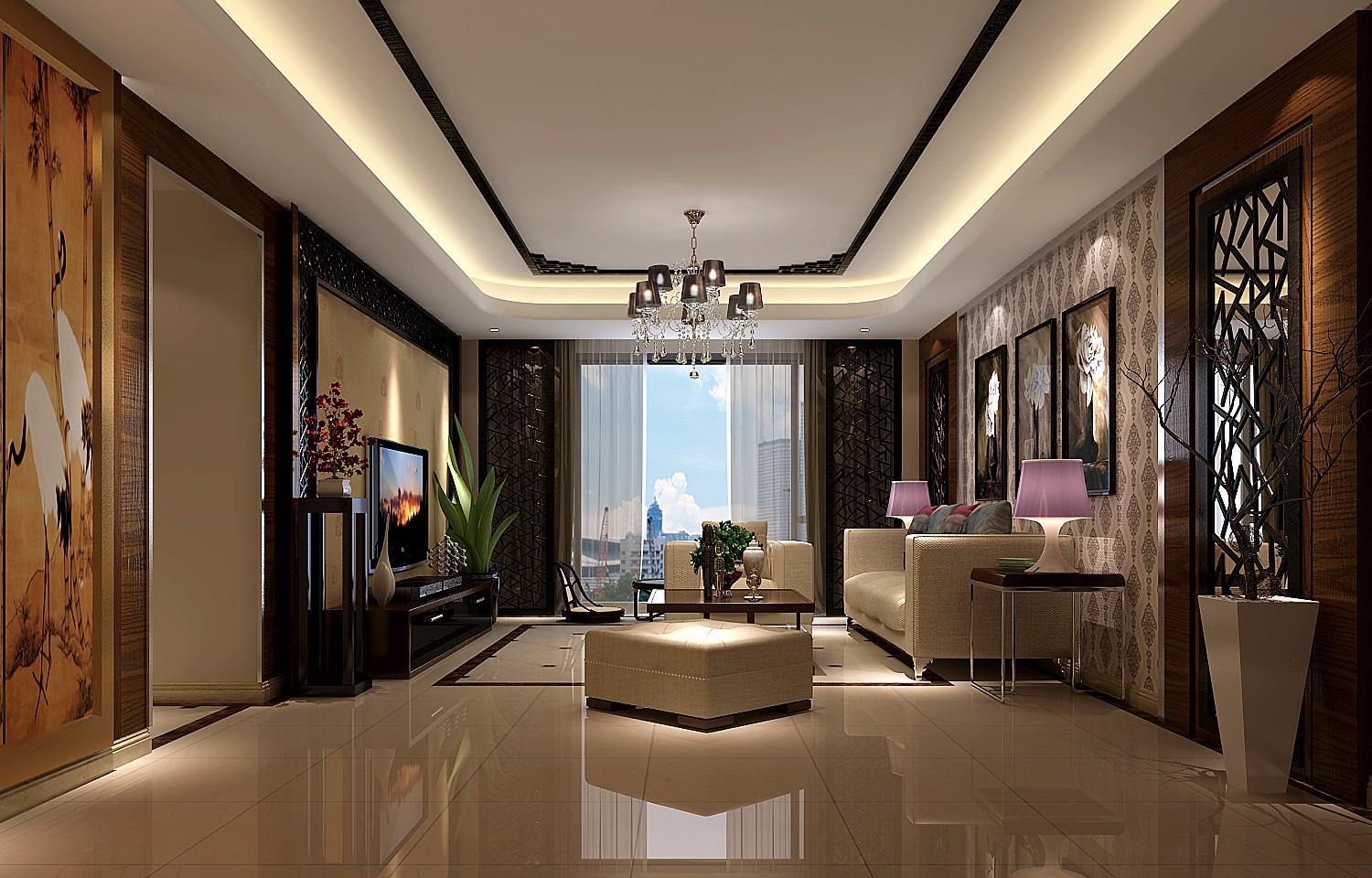 中式×别墅× 高度国际 客厅图片来自高度国际装饰舒博在什么是、中国风？的分享