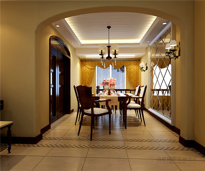 三居 托斯卡纳 案例 餐厅图片来自高度国际设计装饰在龙湖香醍别院托斯卡纳案例的分享