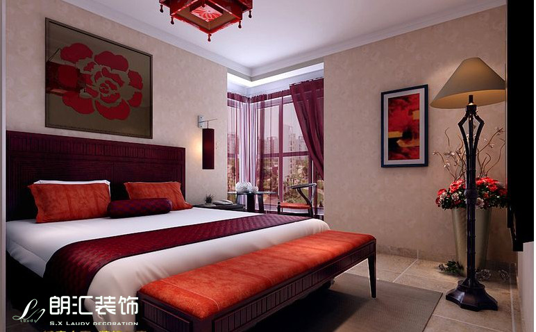 朗汇装饰 新中式 设计师作品 四居室 卧室图片来自陕西朗汇装饰在情迷东方诗意生活的分享