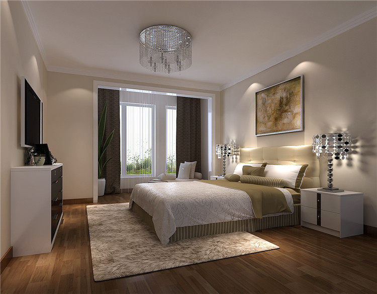 简约 欧式 公寓 案例 卧室图片来自高度国际设计装饰在中海香克林简欧风格设计案例的分享