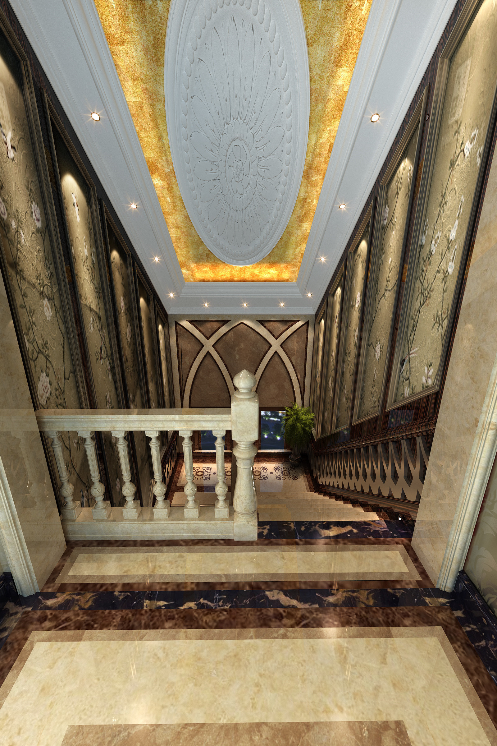 金航湾 高度国际 混搭 欧式 三居 别墅 白领 80后 小资 楼梯图片来自北京高度国际装饰设计在金航湾奢华别墅的分享