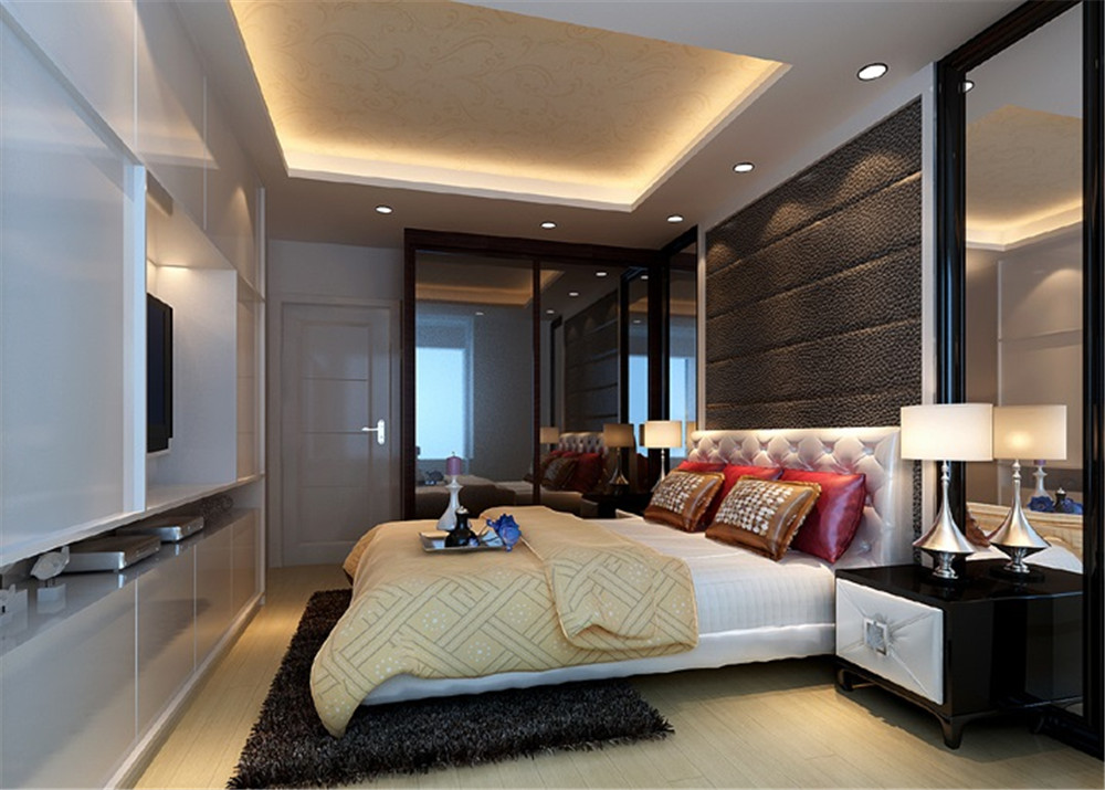 后现代风格 两居室装修 白领 小资 卧室图片来自上海实创-装修设计效果图在12万打造温馨大方后现代风格的分享