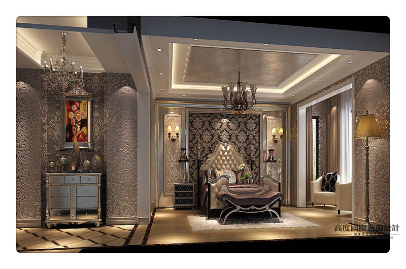 欧式 样板间 设计案例 效果图 家居 卧室图片来自北京别墅装饰设计在绿城百合四室两厅196㎡设计案例的分享