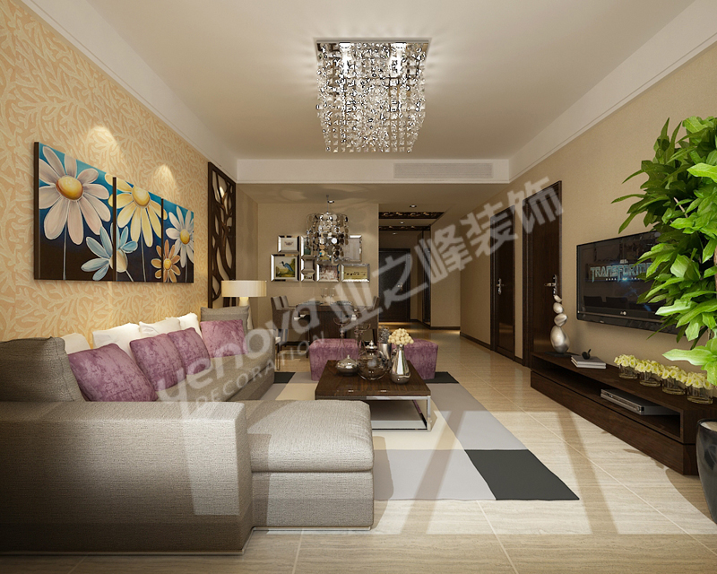 大都会 业之峰 现代简约 三室 客厅图片来自业之峰装饰李鑫在大都会120平米现代简约风格的分享