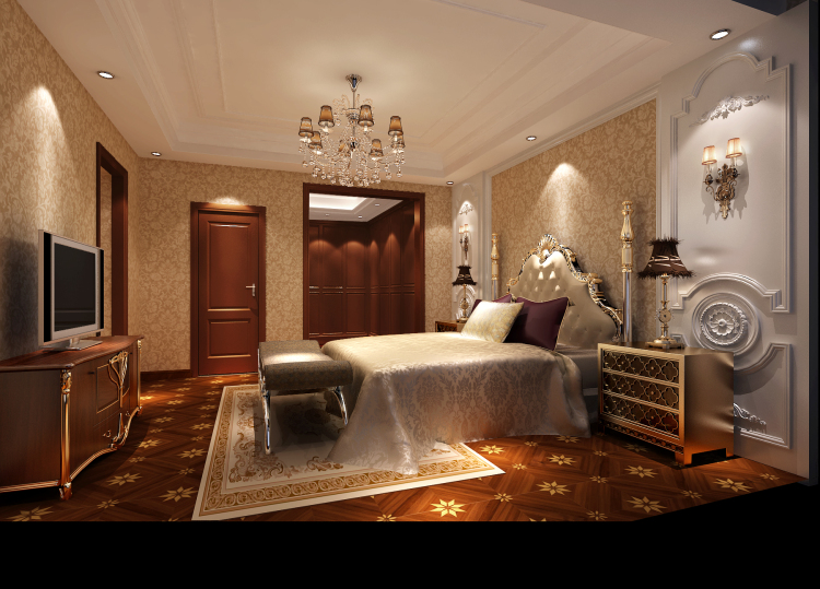 孔雀城 别墅装修 简欧风格 卧室 卧室图片来自专业别墅设计工作室在潮白河孔雀城简欧风格案例的分享