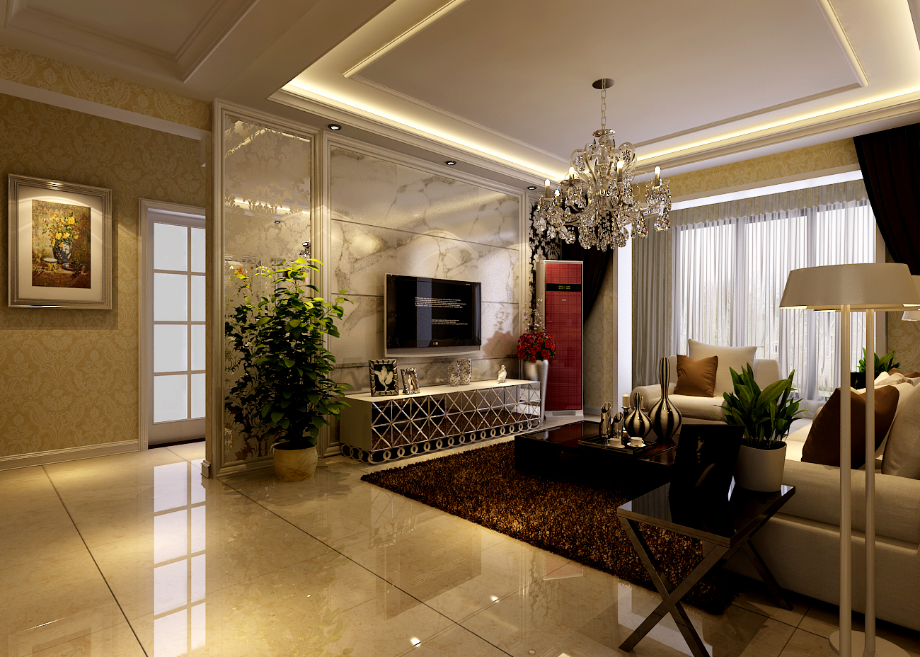 客厅图片来自用户2652703143在锦艺国际华都113平三居装修设计的分享