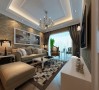 郑州实创装饰-阳光城88平两居室-客厅整体效果图