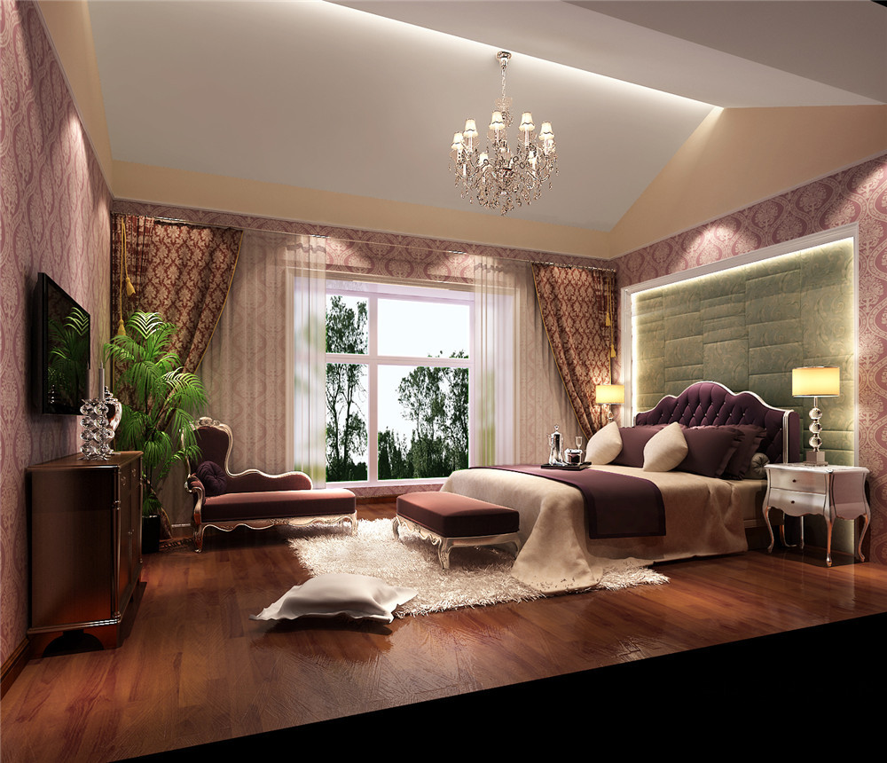 简约 欧式 别墅 案例 卧室图片来自高度国际设计装饰在燕西台简欧风格案例的分享