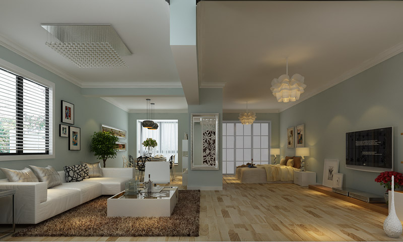 中原万达 客厅 卧室 单身公寓 客厅图片来自多芬宝贝在白领两居室改单身公寓的分享