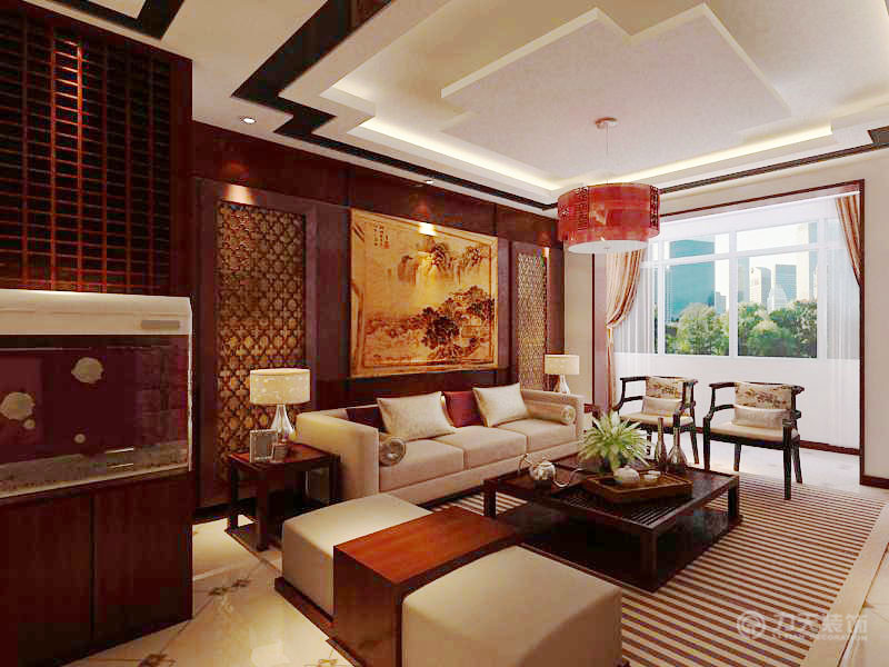 中式 二居 古香古色 客厅图片来自阳光力天装饰梦想家更爱家在天房美域 104㎡的分享