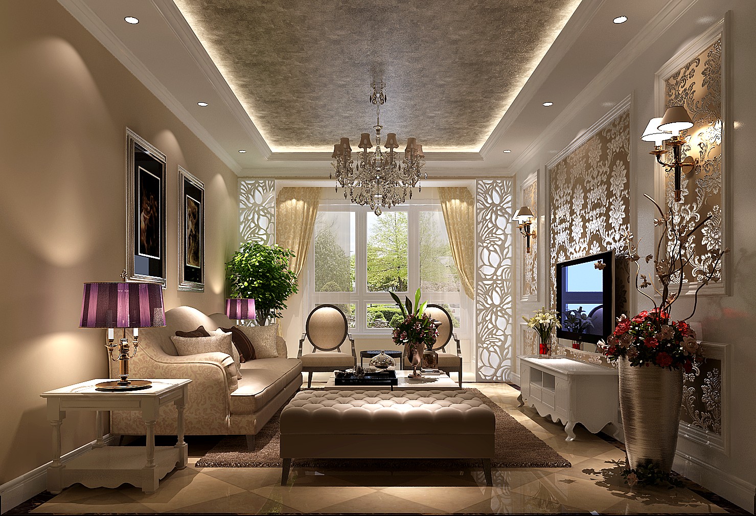 田园 美式 K2百合湾 装修设计 客厅 客厅图片来自专业别墅设计工作室在K2百合湾美式风格案例的分享
