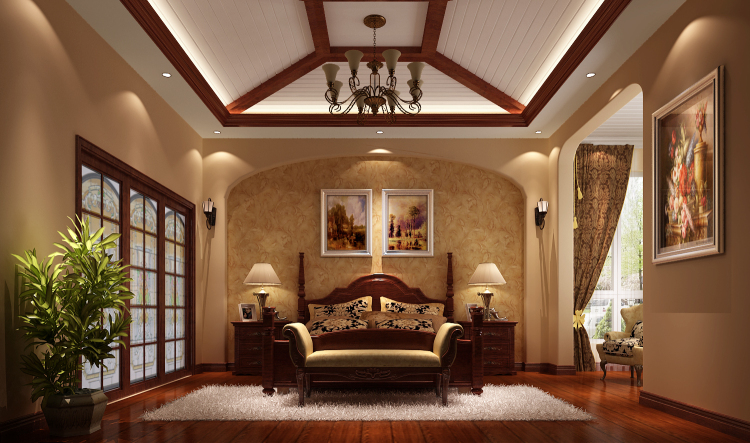 别墅 托斯卡纳 案例 卧室图片来自高度国际设计装饰在香醍溪岸托斯卡纳风格设计案例的分享