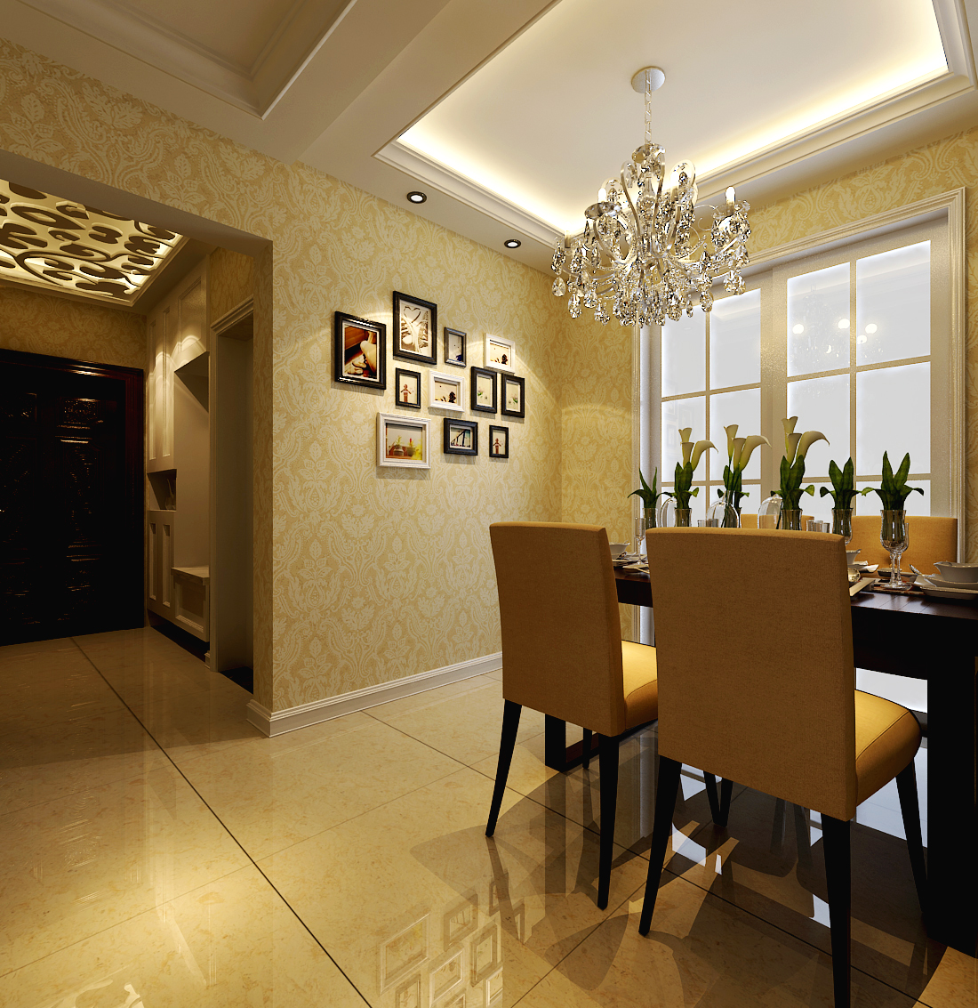 餐厅图片来自用户2652703143在锦艺国际华都113平三居装修设计的分享