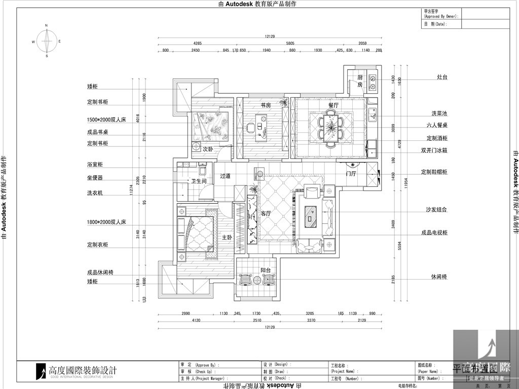 K2百合湾 高度国际 三居 公寓 白领 80后 小资 简欧 欧式 户型图图片来自北京高度国际装饰设计在120平K2百合湾简欧公寓的分享