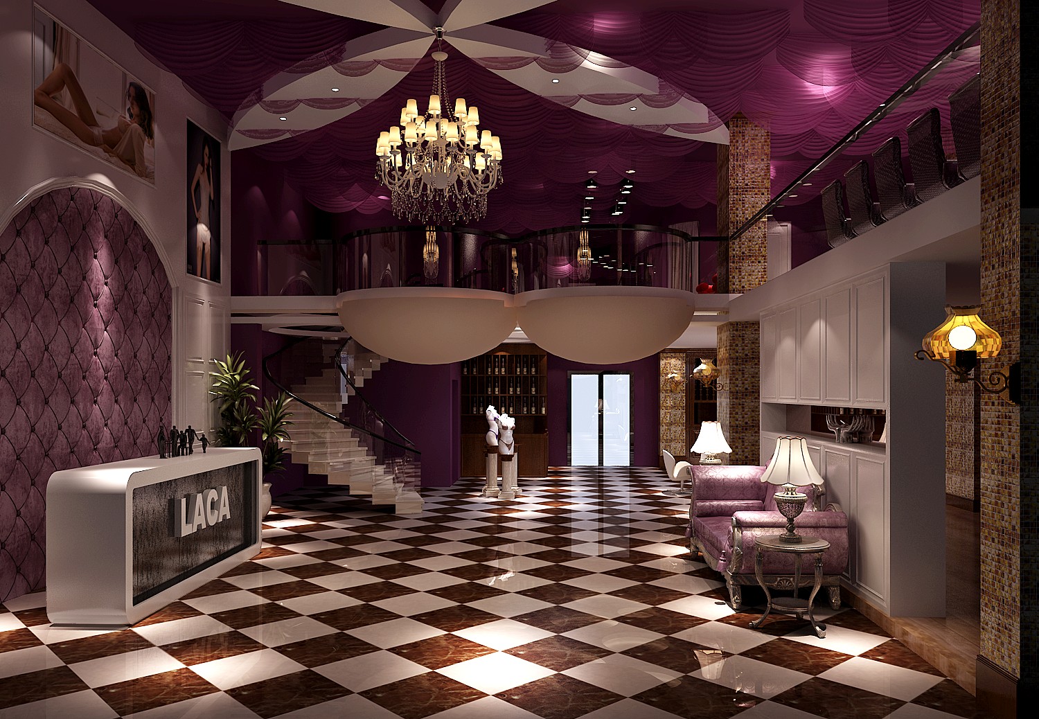 东湖湾 底商 紫色 神秘 魅力 客厅图片来自高度国际装饰刘玉在紫色--神秘的国度的分享