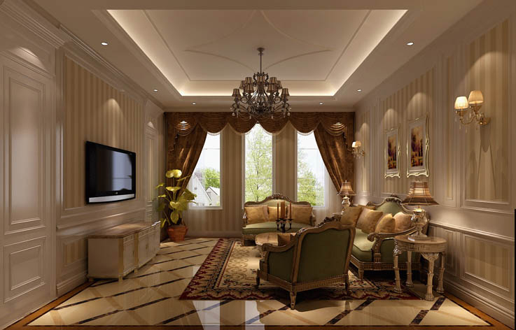 法式 别墅 欧式 案例 客厅图片来自高度国际设计装饰在中海尚湖世家法式风格案例的分享