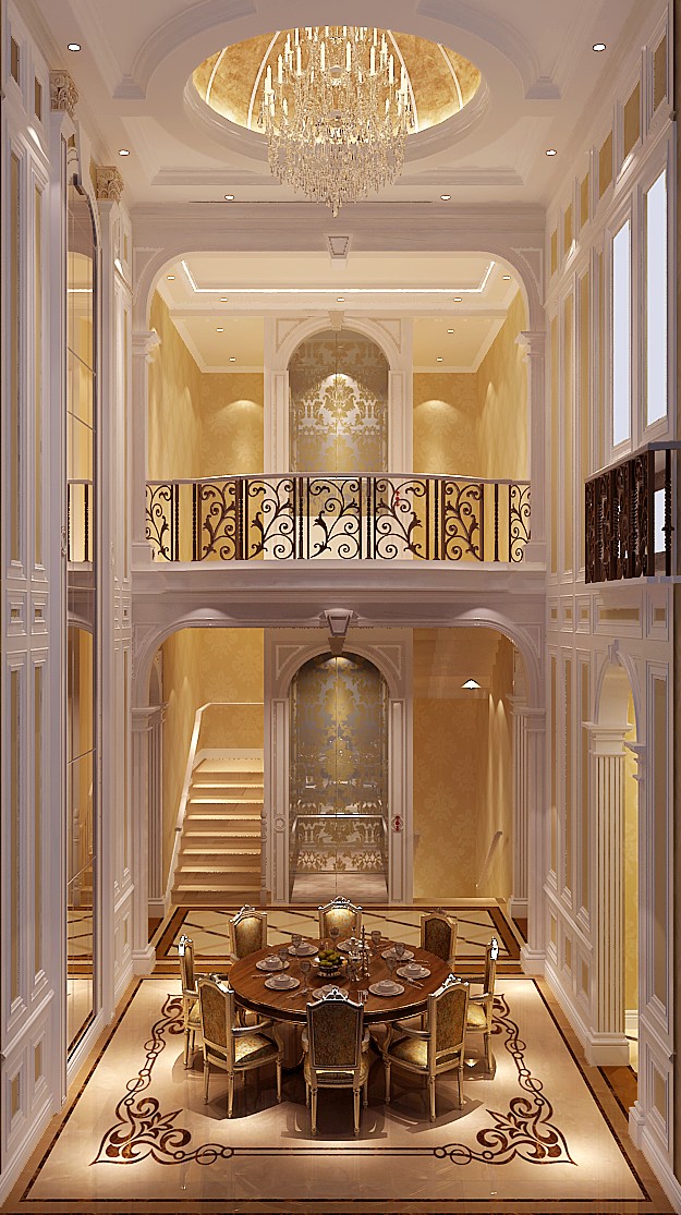 法式 别墅 欧式 案例 餐厅图片来自高度国际设计装饰在中海尚湖世家法式风格案例的分享