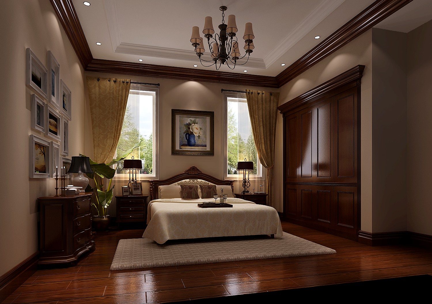 欧式风格 装修设计 卧室图片来自专业别墅设计工作室在金色漫香苑欧式风格案例的分享