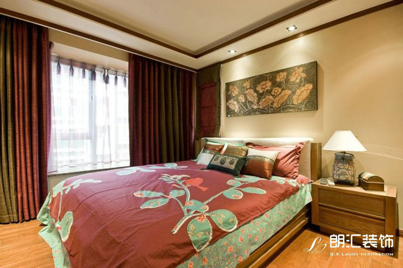 朗汇装饰 东南亚 四居室 设计师作品 小区案例 卧室图片来自陕西朗汇装饰在东南亚风情的分享