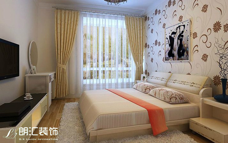 朗汇装饰 现代简约 两居室 幸福美地 卧室图片来自陕西朗汇装饰在简约里的优雅时光的分享