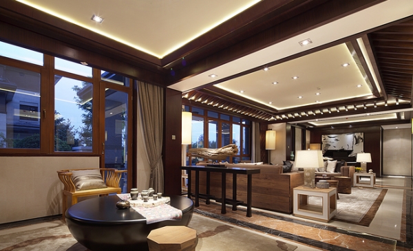 中式 新中式 别墅 燕西华府 客厅图片来自尚层装饰大林在亿城燕西华府的分享
