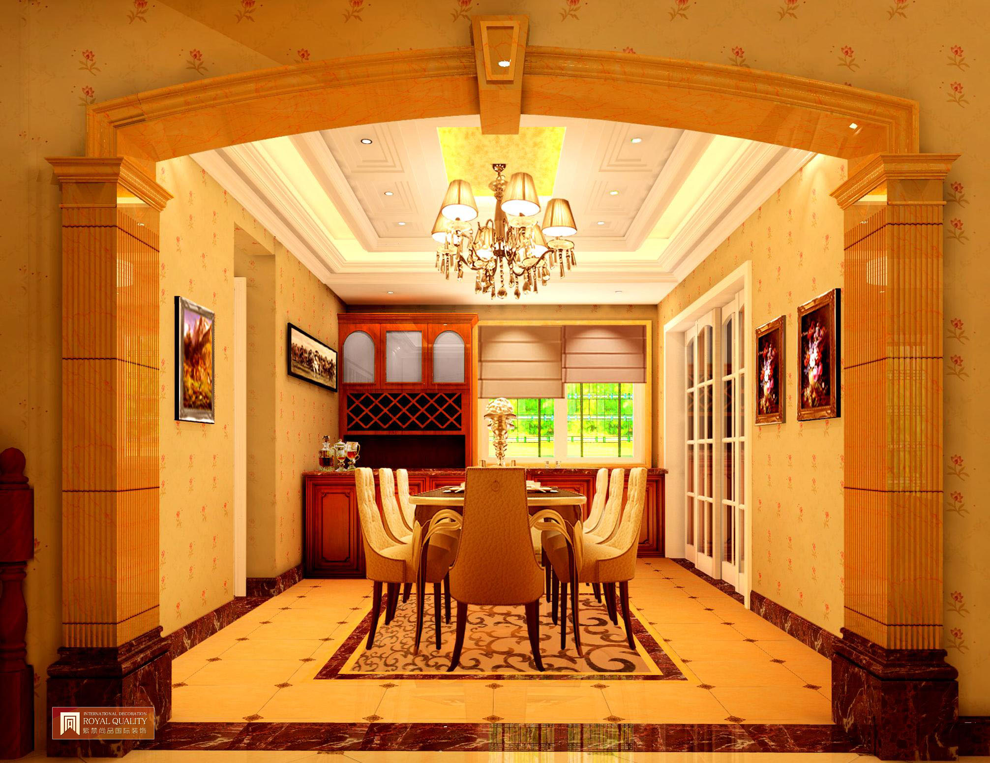 欧式 别墅 餐厅图片来自北京装修设计o在经典欧式风格的达观别墅的分享