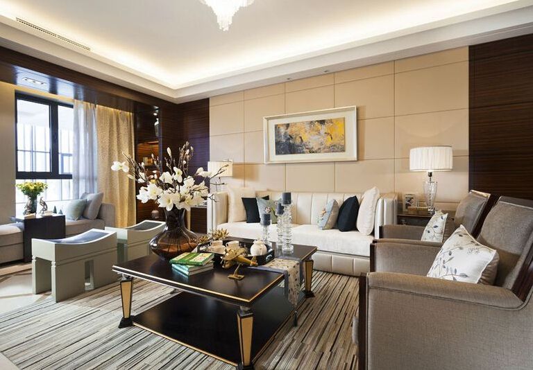 欧式 简约 三居 客厅图片来自合肥川豪装饰装修在柏悦公馆142平米简欧风格的分享