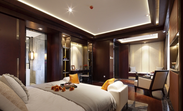 中式 新中式 别墅 燕西华府 卧室图片来自尚层装饰大林在亿城燕西华府的分享