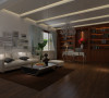 地板和书柜的棕色设计让客厅变的高贵和典雅