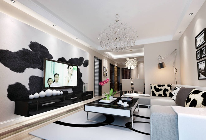 简约 欧式 田园 旧房改造 80后 小资 客厅图片来自上海倾雅装饰有限公司在白与黑的共鸣的分享