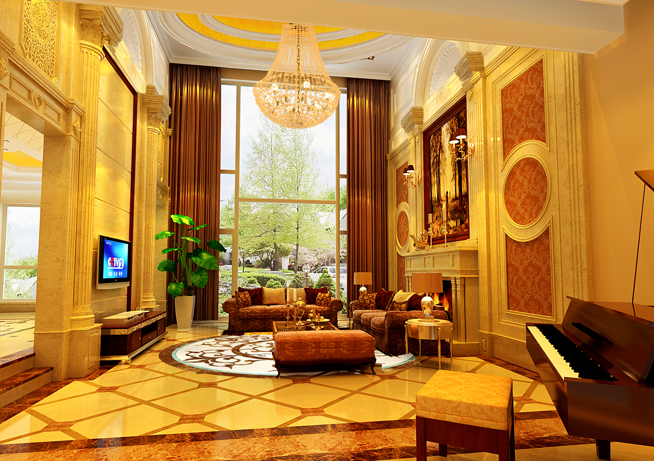 欧式 别墅 80后 美观 温馨 豪华 档次 客厅图片来自北京高度装饰设计王鹏程在塞纳河谷欧式风格的分享