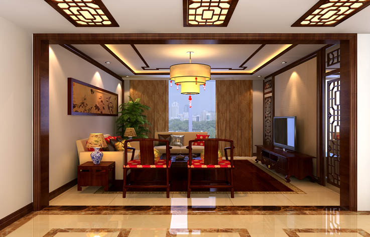 新中式 三居 北京装修 高度国际 客厅图片来自高度国际装饰华华在新中式，新设计的分享