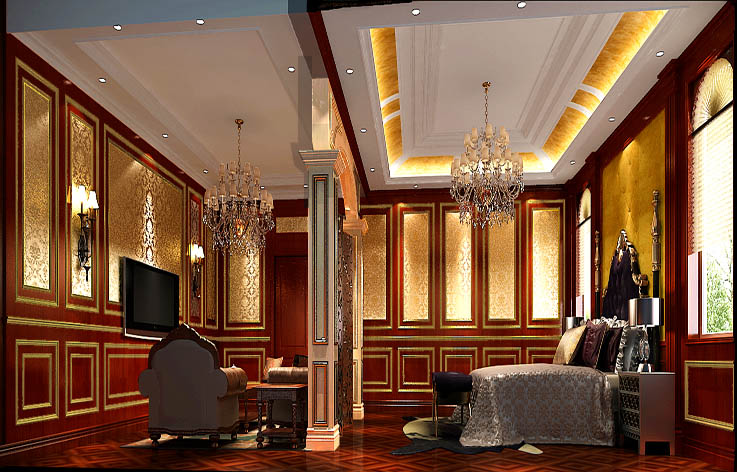 别墅 别墅装修 高度国际 卧室图片来自高度国际装饰华华在尽享美式奢华风的分享