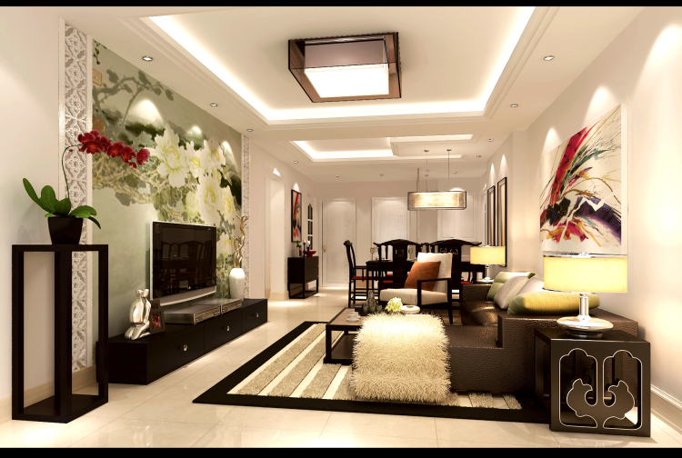 长滩壹号院 客厅图片来自北京高度国际装饰设计在长滩壹号院120平新中式公寓的分享