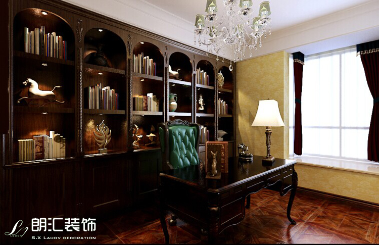 朗汇装饰 古典主义 复式 设计师作品 书房图片来自陕西朗汇装饰在尊贵品质，品位皇家风范的分享
