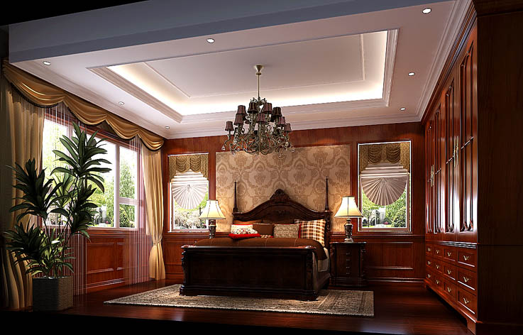 别墅 别墅装修 高度国际 卧室图片来自高度国际装饰华华在尽享美式奢华风的分享