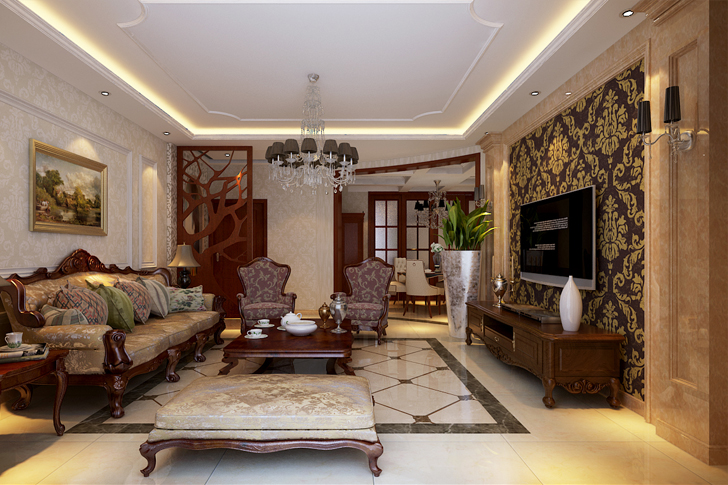 欧式 三居 白领 客厅图片来自业之峰太原分公司在低调奢华欧式的分享
