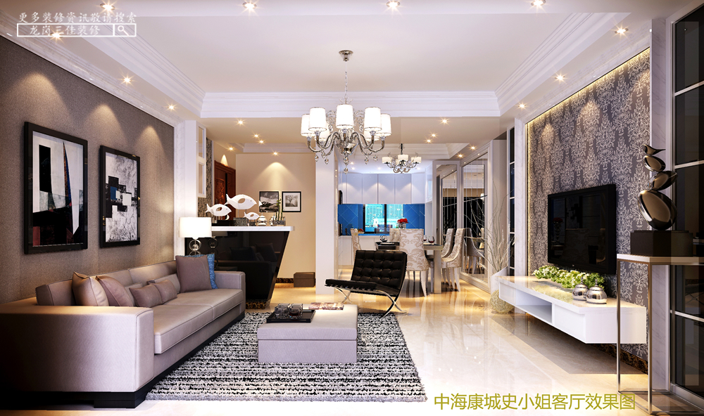简约 客厅图片来自深圳三佳装饰工程设计在中海康城163平现代简约风格的分享