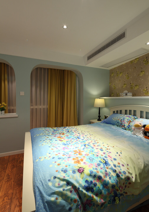 卧室图片来自家装大管家在蔚蓝色浪漫情怀 116平地中海loft的分享