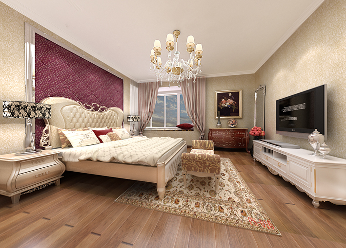 欧式 元洲装饰 卧室图片来自框框在简欧风格三居室设计的分享