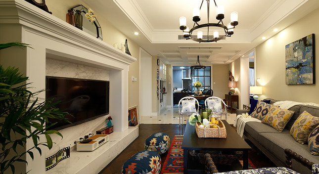 三居 美式 白领 客厅图片来自家装大管家在90平混搭美式家 优雅二人世界的分享