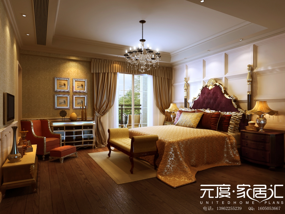 欧式 三居 简欧 卧室图片来自室内设计装饰在川豪装饰简欧风格装饰案例的分享