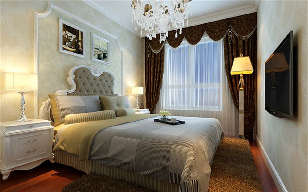 欧式 三居 收纳 小资 卧室图片来自上海实创-装修设计效果图在120平米三室两厅简欧风格设计的分享