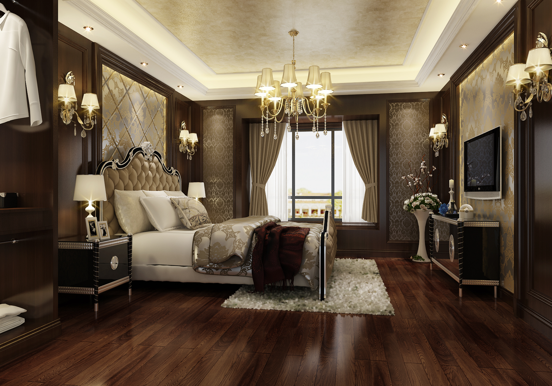 欧式 三居 平层 装修 卧室图片来自实创装饰上海公司在25.76万打造161平三居欧式装修的分享