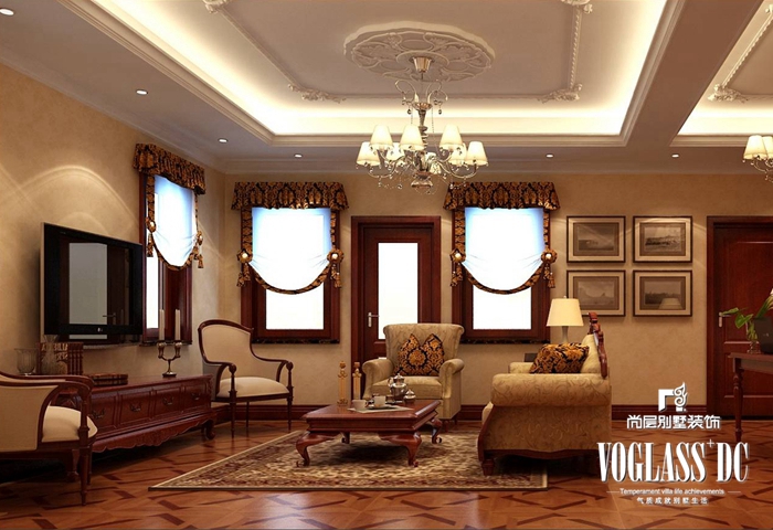 别墅 美式 欧式 客厅 卧室 白领 收纳 客厅图片来自北京别墅装修案例在美式的温馨与欧式的奢华碰撞的分享
