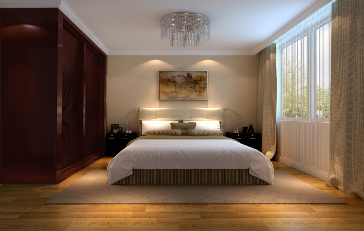 现代 三室两厅两 三居 80后 小资 卧室图片来自沙漠雪雨在中信城140㎡现代风格公寓的分享