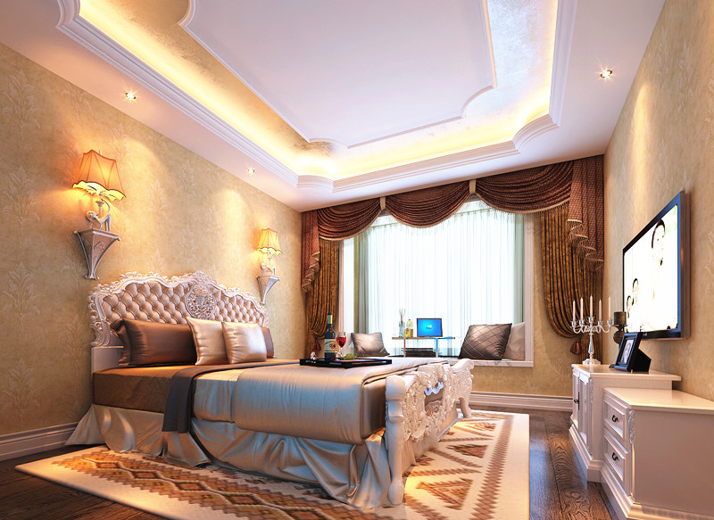 简约 二居 80后 小资 法式风格 浪漫 欧式 收纳 白领 卧室图片来自北京实创装饰石头在金地仰山法式风格两居，典雅浪漫的分享