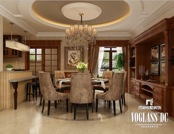 欧式 别墅 白领 客厅 卧室 餐厅 餐厅图片来自北京别墅装修案例在欧式的奢华与高贵完美呈现的分享