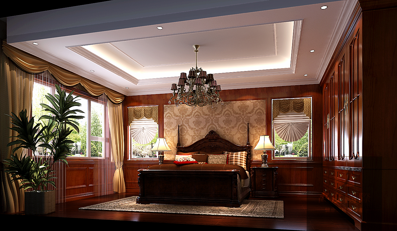 别墅 美式 奢华 卧室图片来自高度国际装饰韩冰在奢华与享受的分享